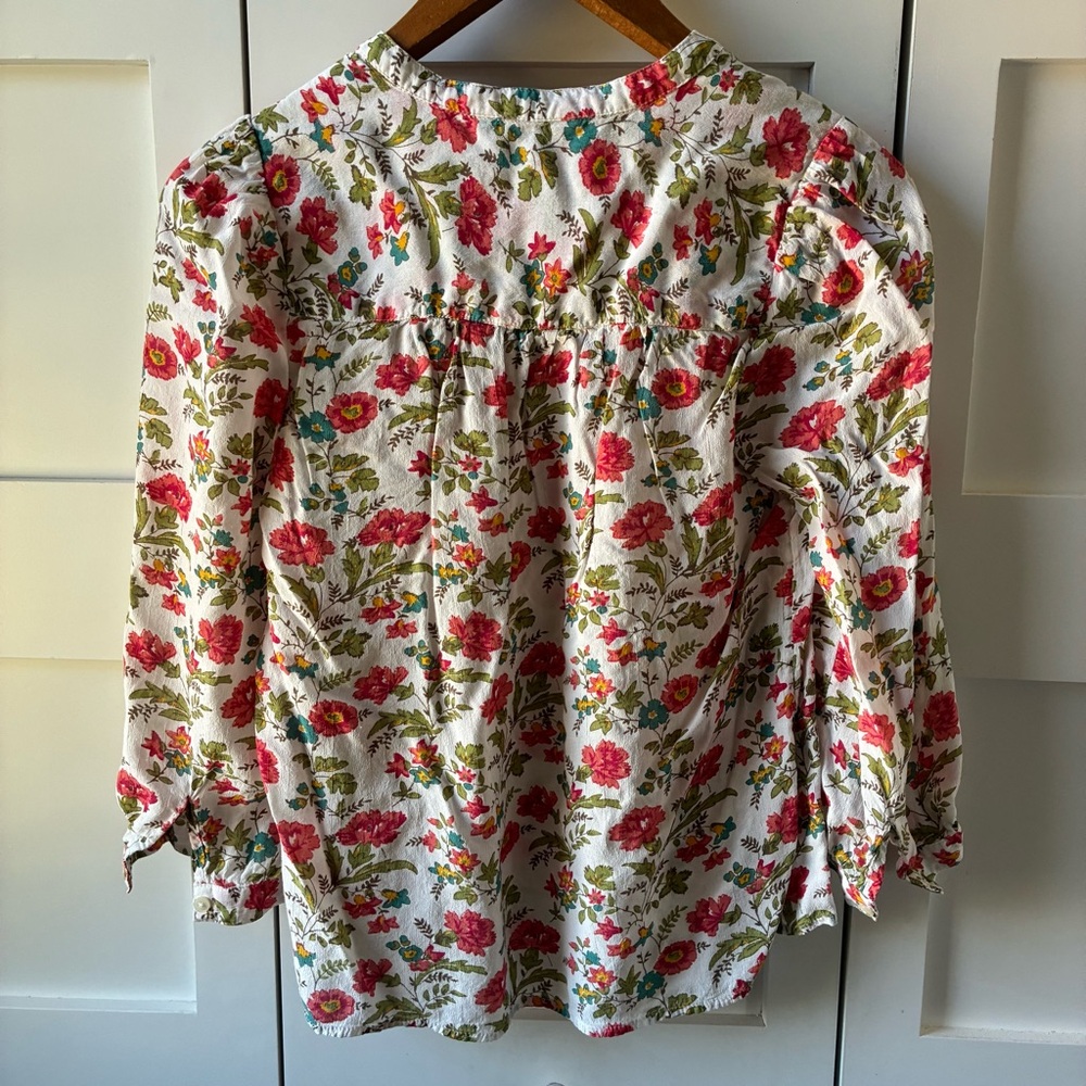 Lucky Brand Lightweight Floral Popover Top Blouse Size XS - Picture 2 of 4